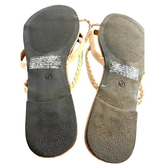 Charlotte Russ Womens Sandals Slip -On Braided Straps Tan Size 10 - Picture 3 of 5